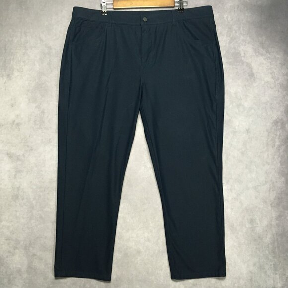 Johnnie-O Mens Prep Performance Pants size 40x30 Blue Flat Front Stretch Gusset - Picture 1 of 16